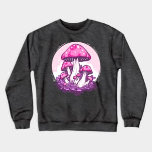 Pink Amanita Mushroom Crewneck Sweatshirt